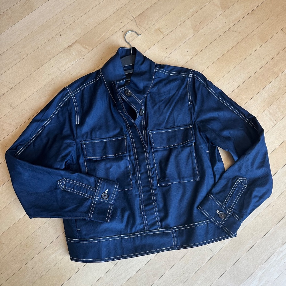 Banana Republic Navy Twill Crop Jacket, L,  GP1514 - Picture 4 of 6